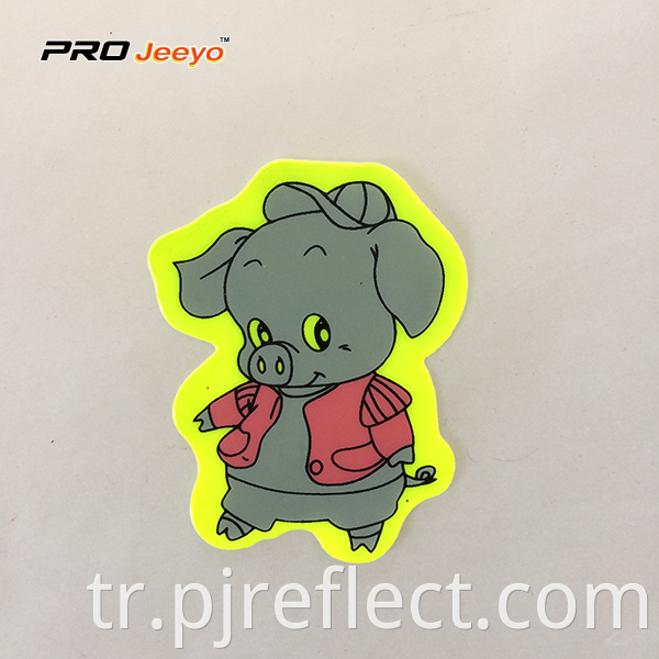 Reflective Adhesive Pvc Pig Shape Stickers For Children Rs Dw006